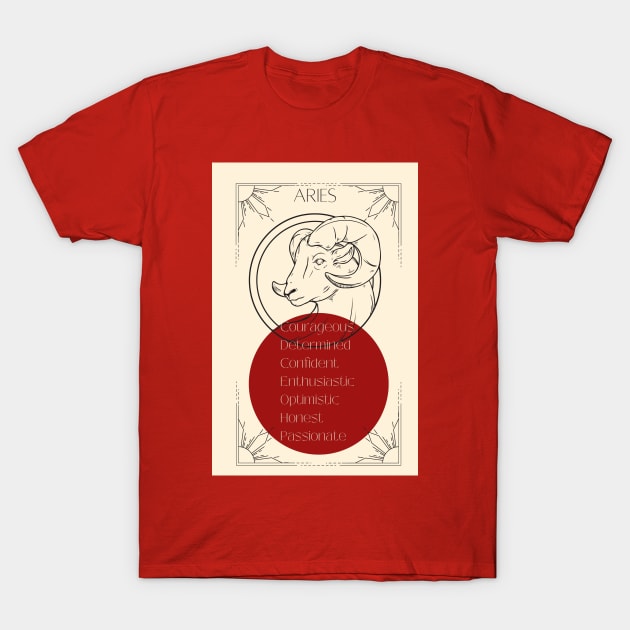 Aries Zodiac Design T-Shirt by Blue Moon Barn